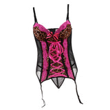 Maxbell Women Bustier Sexy Corset Set Chemises Negligees Stretch Bodysuit Bustier XXL