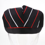 Max Chef Hat Cooker Cap Waiter Baker Head Wrap Restaurant Work Hat Red Stripe