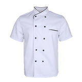 Max Unisex Short Sleeve Chef Jacket Kitchen Cook Coat Uniforms M White