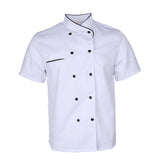 Max Unisex Short Sleeve Chef Jacket Kitchen Cook Coat Uniforms L White