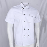 Max Unisex Short Sleeve Chef Jacket Kitchen Cook Coat Uniforms L White