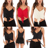 Max Sleeveless Tank Tops Vest Casual V Neck Blouse Camisole for Summer  White S