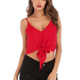 Max Sleeveless Tank Tops Vest Casual V Neck Blouse Camisole for Summer  Red S