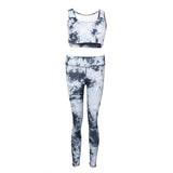 Maxbell Women High Waisted Yoga Leggings Suits with Sports Bra Sets Gym Sets Gray