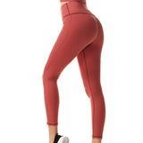 Max 1 Piece Breathable Women Compression Leggings Gym Yoga Leggings Brick Red