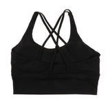 Max Yoga Seamless Strappy Bralette Sports Bra Padded Workout Tank Top Black