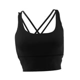 Max Yoga Seamless Strappy Bralette Sports Bra Padded Workout Tank Top Black