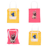 Max Women Canvas Tote Bag Printing Design Normal Style Yellow Bathing Hippo