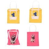 Max Women Canvas Tote Bag Printing Design Normal Style Yellow Bathing Hippo