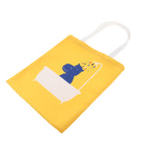 Max Women Canvas Tote Bag Printing Design Normal Style Yellow Bathing Hippo