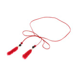 Max Women Slim Waist Belt Rope Chain Faux Leather Clothes Accessories Red
