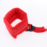 Maxbell Hand Ankle Comfortable Cuffs Kit Short Plush Straps with Neck Pillow Red