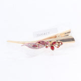 Womens Metal Rhinestone Alligator Hair Clips Crocodile Hair Grip Red