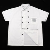 Short Sleeve Chef's Coat Jacket Kitchen Cook Coat Uniforms Unisex XXXL