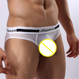 Maxbell Mens Low Rise Open Butt Briefs Underwear M White