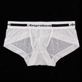 Maxbell Men Underwear Briefs Lace Low Rise Soft Underpant Sexy Lingerie M White