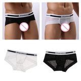 Maxbell Men Underwear Briefs Lace Low Rise Soft Underpant Sexy Lingerie M White
