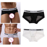 Maxbell Men Underwear Briefs Lace Low Rise Soft Underpant Sexy Lingerie M White