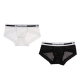 Maxbell Men Underwear Briefs Lace Low Rise Soft Underpant Sexy Lingerie M White