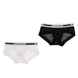 Maxbell Men Underwear Briefs Lace Low Rise Soft Underpant Sexy Lingerie M White