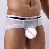 Maxbell Men Underwear Briefs Lace Low Rise Soft Underpant Sexy Lingerie M White