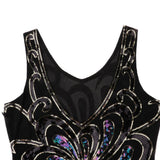 Max Sexy Halter Sequined Mesh Dance Skirt  L Black