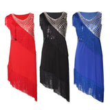 Max Women's Dance Skirts Latin Dance Dresses Dancewear for Ballroom M Red