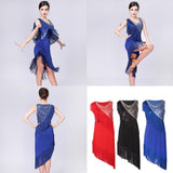 Max Women's Dance Skirts Latin Dance Dresses Dancewear for Ballroom M Red