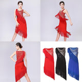 Max Women's Dance Skirts Latin Dance Dresses Dancewear for Ballroom M Red