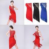 Max Women's Dance Skirts Latin Dance Dresses Dancewear for Ballroom M Red