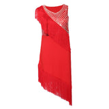 Max Women's Dance Skirts Latin Dance Dresses Dancewear for Ballroom M Red