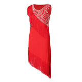 Max Women's Dance Skirts Latin Dance Dresses Dancewear for Ballroom M Red