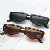 Max Rectangle Sunglasses Vintage Irregular Frame Shades Eyewear Black Frame