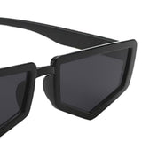 Max Rectangle Sunglasses Vintage Irregular Frame Shades Eyewear Black Frame