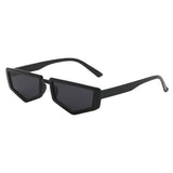 Max Rectangle Sunglasses Vintage Irregular Frame Shades Eyewear Black Frame