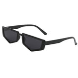 Max Rectangle Sunglasses Vintage Irregular Frame Shades Eyewear Black Frame