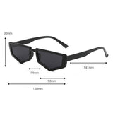 Max Rectangle Sunglasses Vintage Irregular Frame Shades Eyewear Black Frame