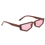 Max Rectangle Sunglasses Vintage Irregular Frame Shades Eyewear Red Frame