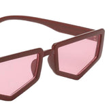 Max Rectangle Sunglasses Vintage Irregular Frame Shades Eyewear Red Frame