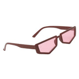 Max Rectangle Sunglasses Vintage Irregular Frame Shades Eyewear Red Frame