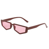 Max Rectangle Sunglasses Vintage Irregular Frame Shades Eyewear Red Frame