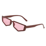 Max Rectangle Sunglasses Vintage Irregular Frame Shades Eyewear Red Frame