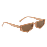 Rectangle Sunglasses Vintage Irregular Frame Shades Eyewear Brown Frame