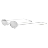 Max Small Metal Frame Oval Candy Color Sun Glasses Silver Lense + Silver Frame