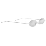 Max Small Metal Frame Oval Candy Color Sun Glasses Silver Lense + Silver Frame