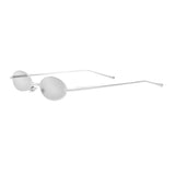 Max Small Metal Frame Oval Candy Color Sun Glasses Silver Lense + Silver Frame