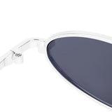 Max Small Metal Frame Oval Candy Color Sun Glasses Silver Lense + Silver Frame