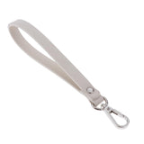 Wristlet Strap Keychain Cellphone Leather Hand Strap with Silver Lock Beige