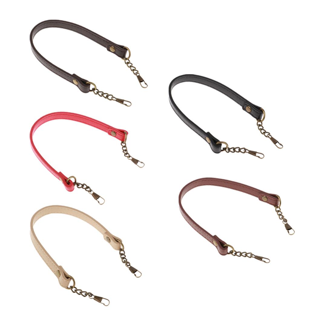Short Bag Strap Replacement Pu Leather Handbag Handle DIY Bag Belts Black
