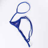 Maxbell Women Mens Lace Harness Strappy Cage Bralette Top One Size Adjustable Blue